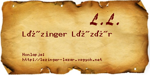 Lézinger Lázár névjegykártya